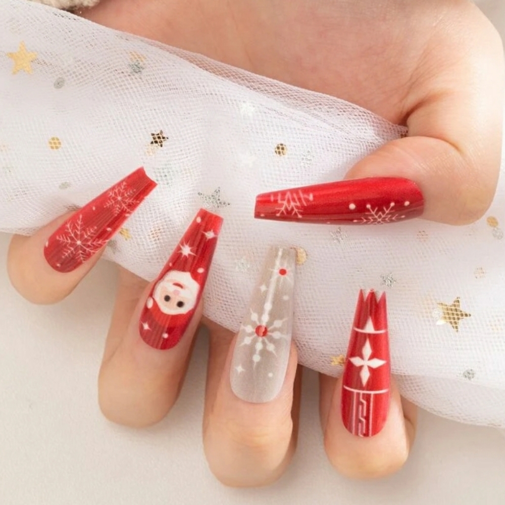 Candy canes and santa nails